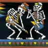 Relief-Fliese 10x10 - Skelett-Rockband