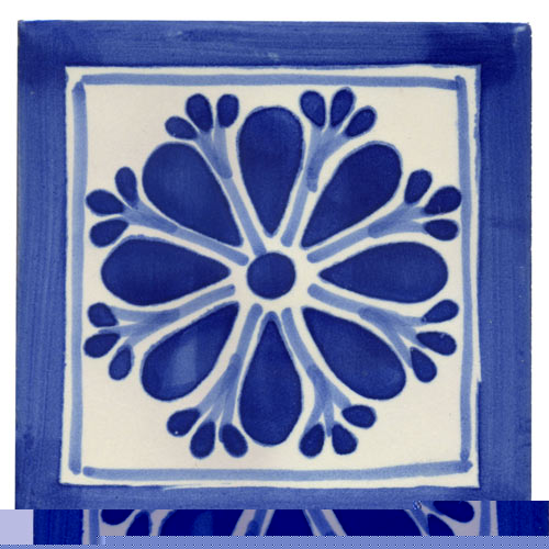 5-2-33-43 - Handbemalte Fliese 10x10 - Amapola Pluma
