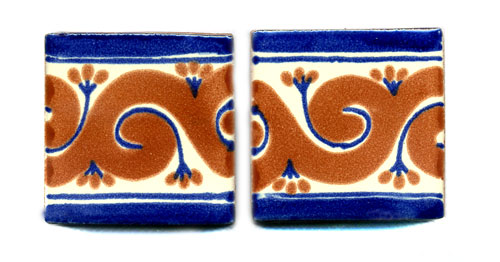 Handbemalte Fliese 5x5, Greca, Bordüre