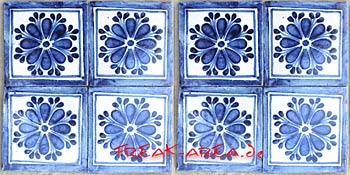 Handbemalte Fliese 10x10 - Amapola Pluma