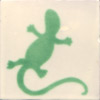 Handbemalte Fliese 10x10 - Gecko Verde